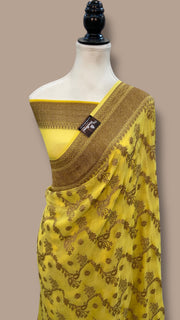 Pure Khaddi Georgette Handloom Banarasi Saree - The Handlooms