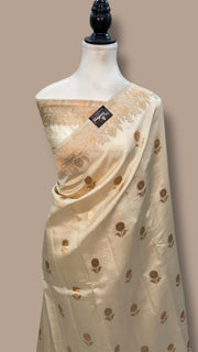 Pure Katan Silk Banarasi Handloom Saree - All over Kadua motifs - The Handlooms