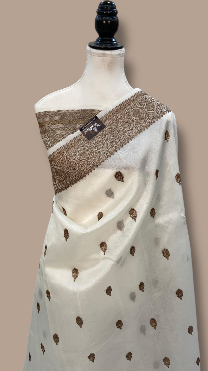 Pure Kora Handloom Banarasi Saree - The Handlooms