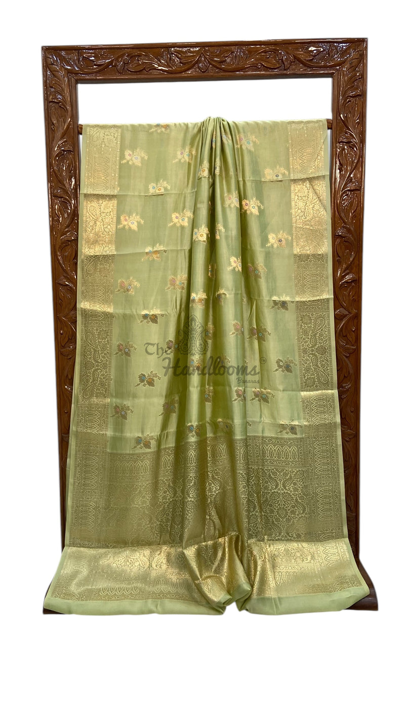 Pure Mango Silk Banarasi Handloom Saree - The Handlooms