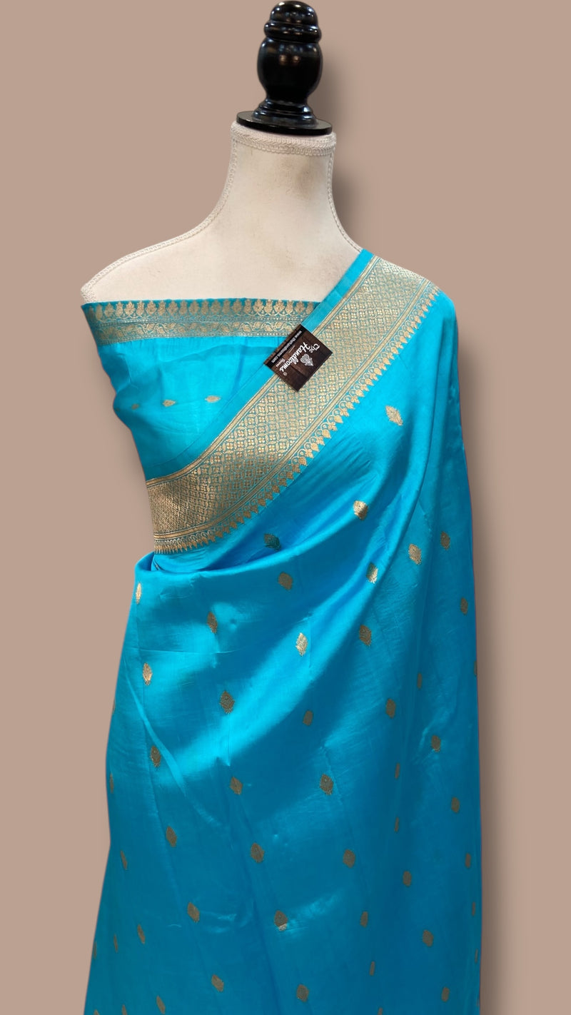 Pure Katan Silk Banarasi Handloom Saree - All over Kadua motifs - The Handlooms