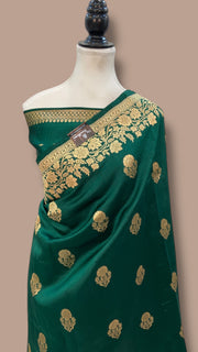 Pure Katan Silk Banarasi Handloom Saree - All over Kadua motifs - The Handlooms