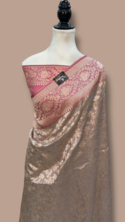 Pure Katan Silk Banarasi Handloom Saree - Satan Border - The Handlooms