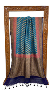 Pure Khaddi Georgette Handloom Banarasi Saree - Antique Zari - The Handlooms
