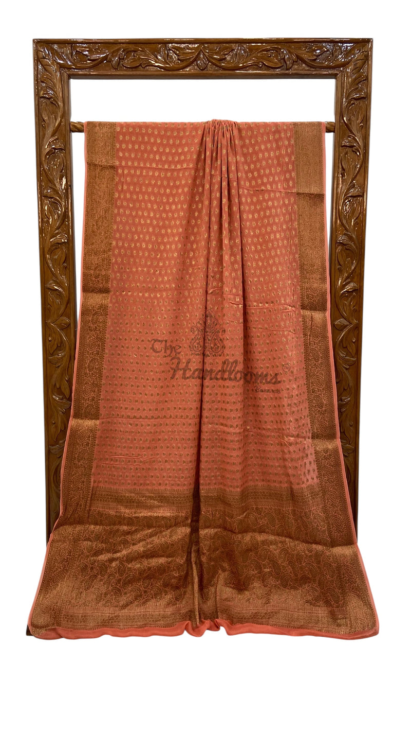 Pure Chiffon Khaddi Banarasi Saree - The Handlooms