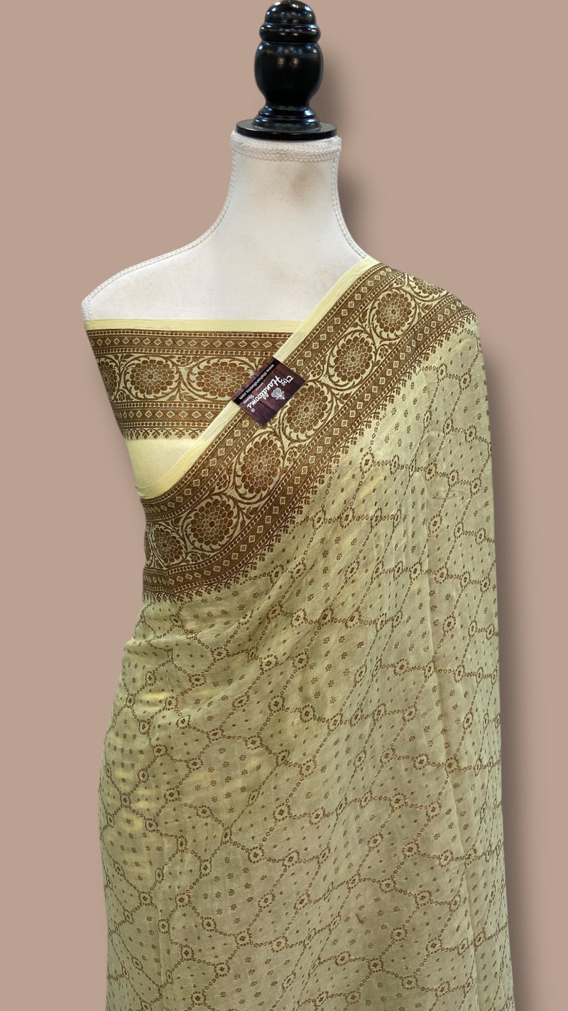 Pure Chiffon Khaddi Banarasi Saree - The Handlooms