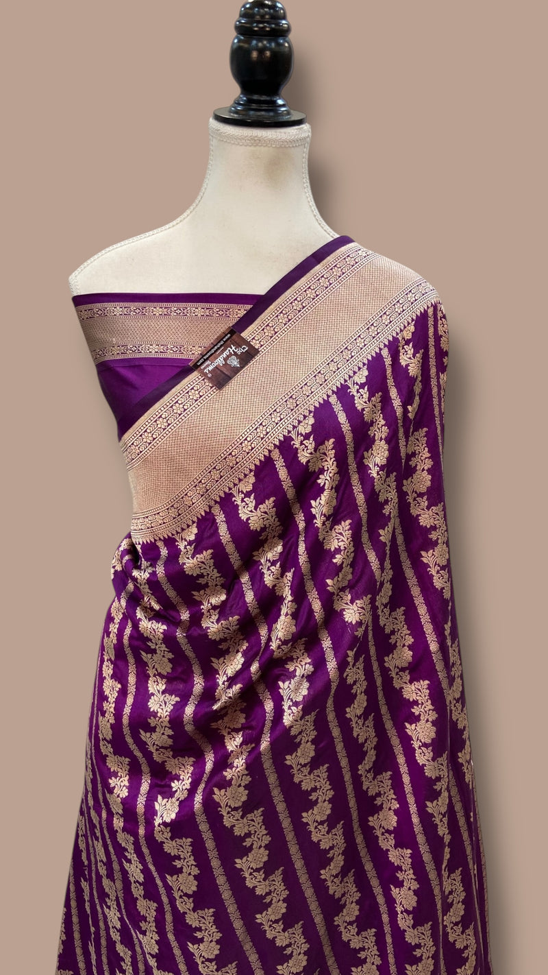 Pure Katan Silk Banarasi Handloom Saree - All over jaal work - The Handlooms
