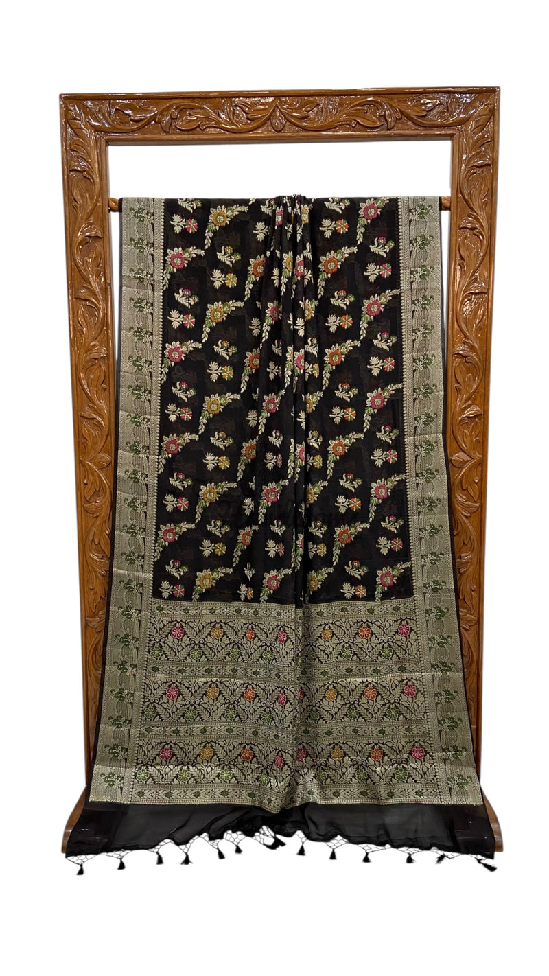 Pure Chiffon Khaddi Banarasi Saree - The Handlooms