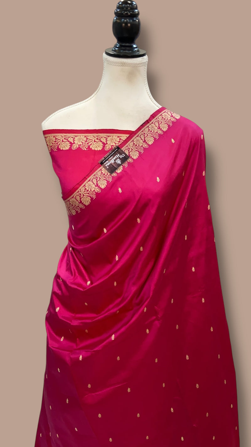 Pure Katan Silk Reshmi Zari Banarasi Handloom Saree - The Handlooms