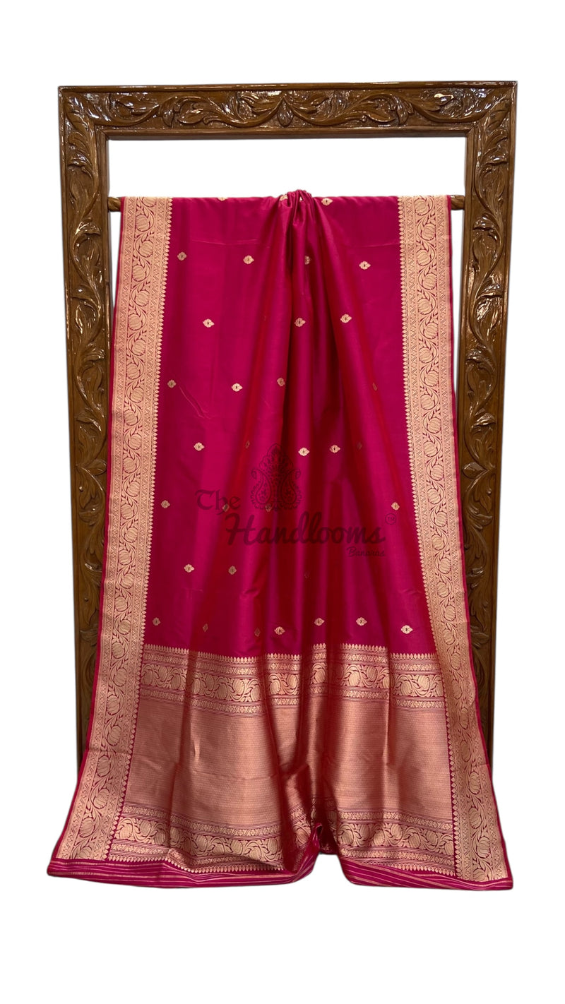 Pure Katan Silk Banarasi Handloom Saree - All Over Kadua Motifs - The Handlooms