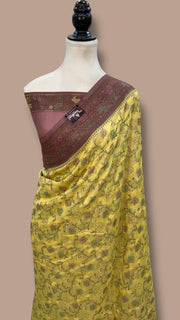 Pure Butter Crepe Banarasi Saree - The Handlooms