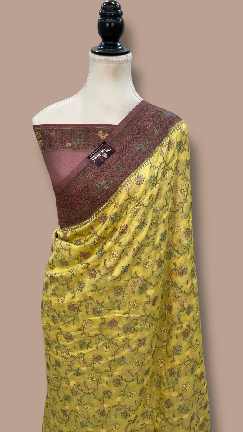 Pure Butter Crepe Banarasi Saree - The Handlooms