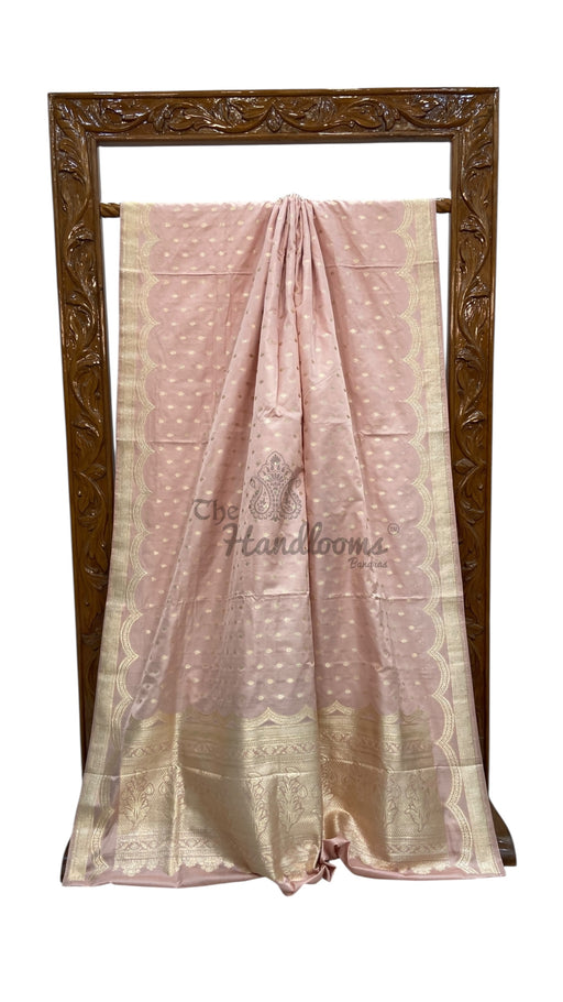 Pure Satan Silk Banarasi Handloom Saree - All over Motifs Work - The Handlooms