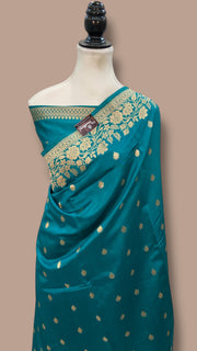 Pure Katan Silk Banarasi Handloom Saree - All over Kadua motifs - The Handlooms