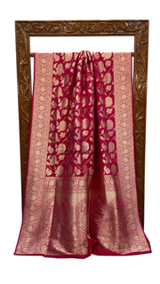 Pure Katan Silk Banarasi Handloom Saree - All Over Jaal Work - The Handlooms