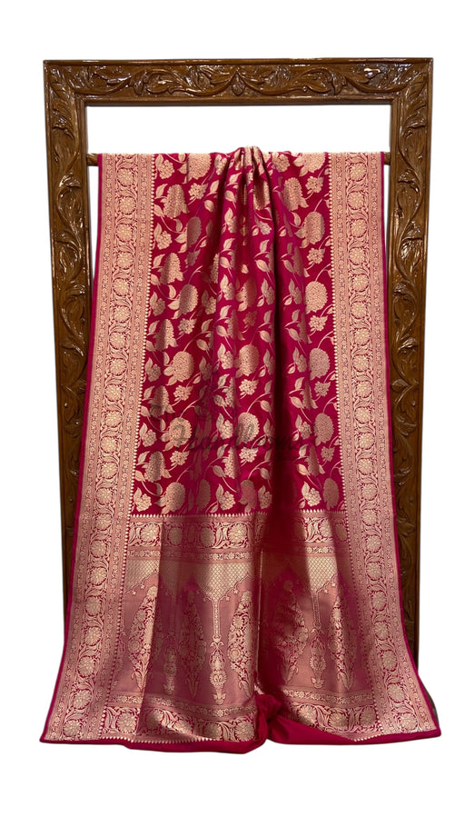 Pure Katan Silk Banarasi Handloom Saree - All Over Jaal Work - The Handlooms