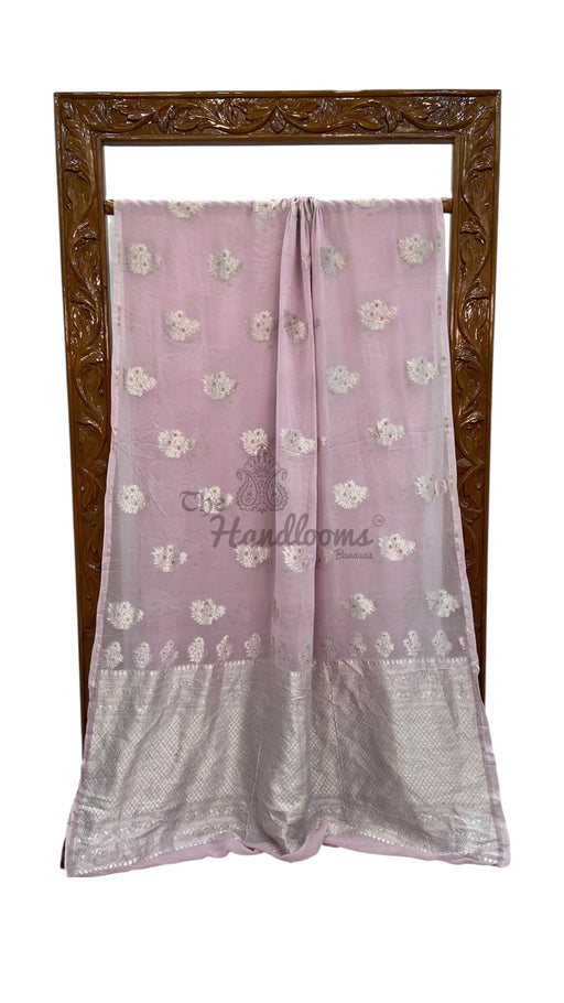 Pure Khaddi Georgette Banarasi Saree -  water zari - The Handlooms