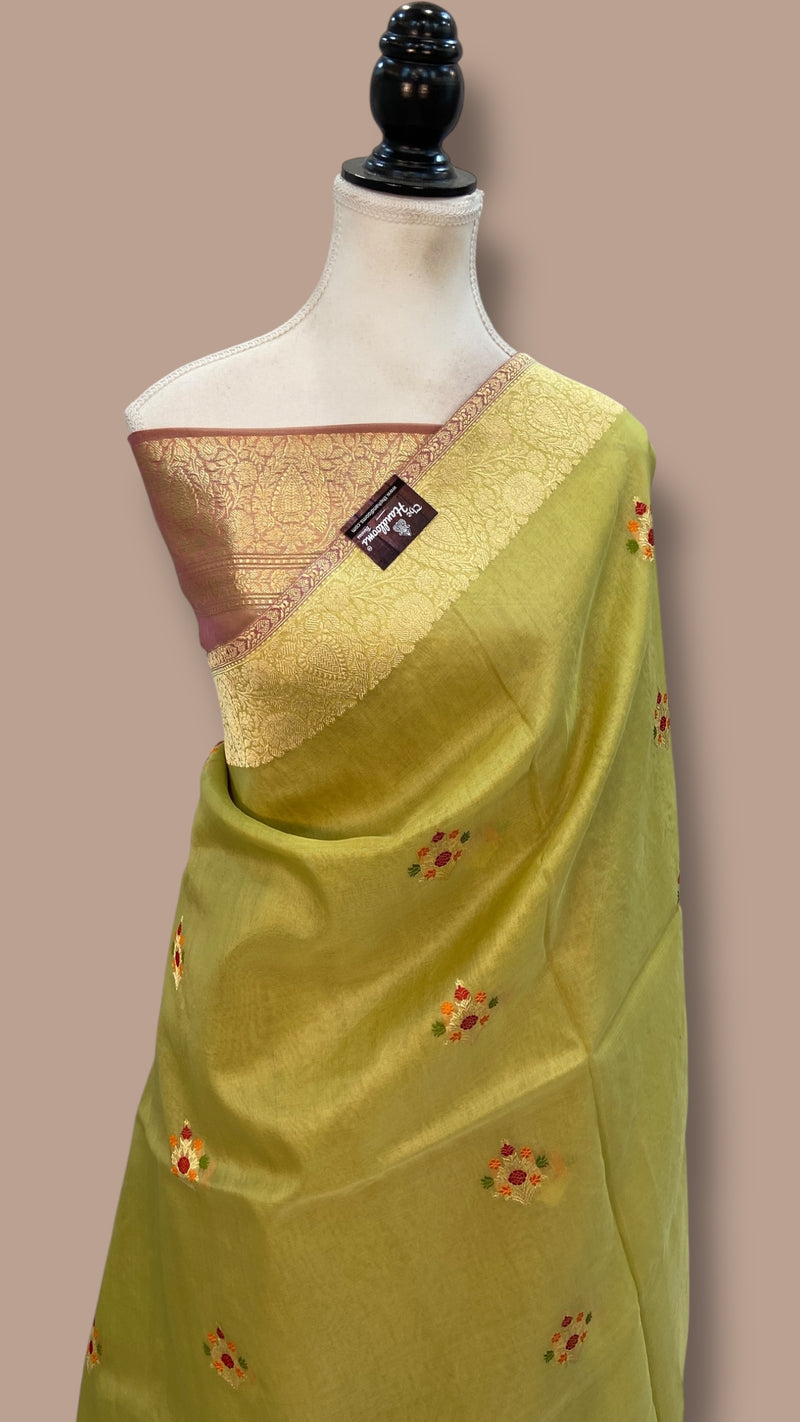 Pure Kora Handloom Banarasi All Over Kadua Motifs Saree - The Handlooms