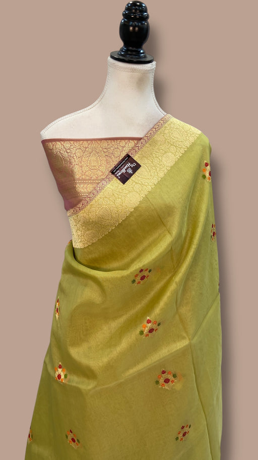 Pure Kora Handloom Banarasi All Over Kadua Motifs Saree - The Handlooms