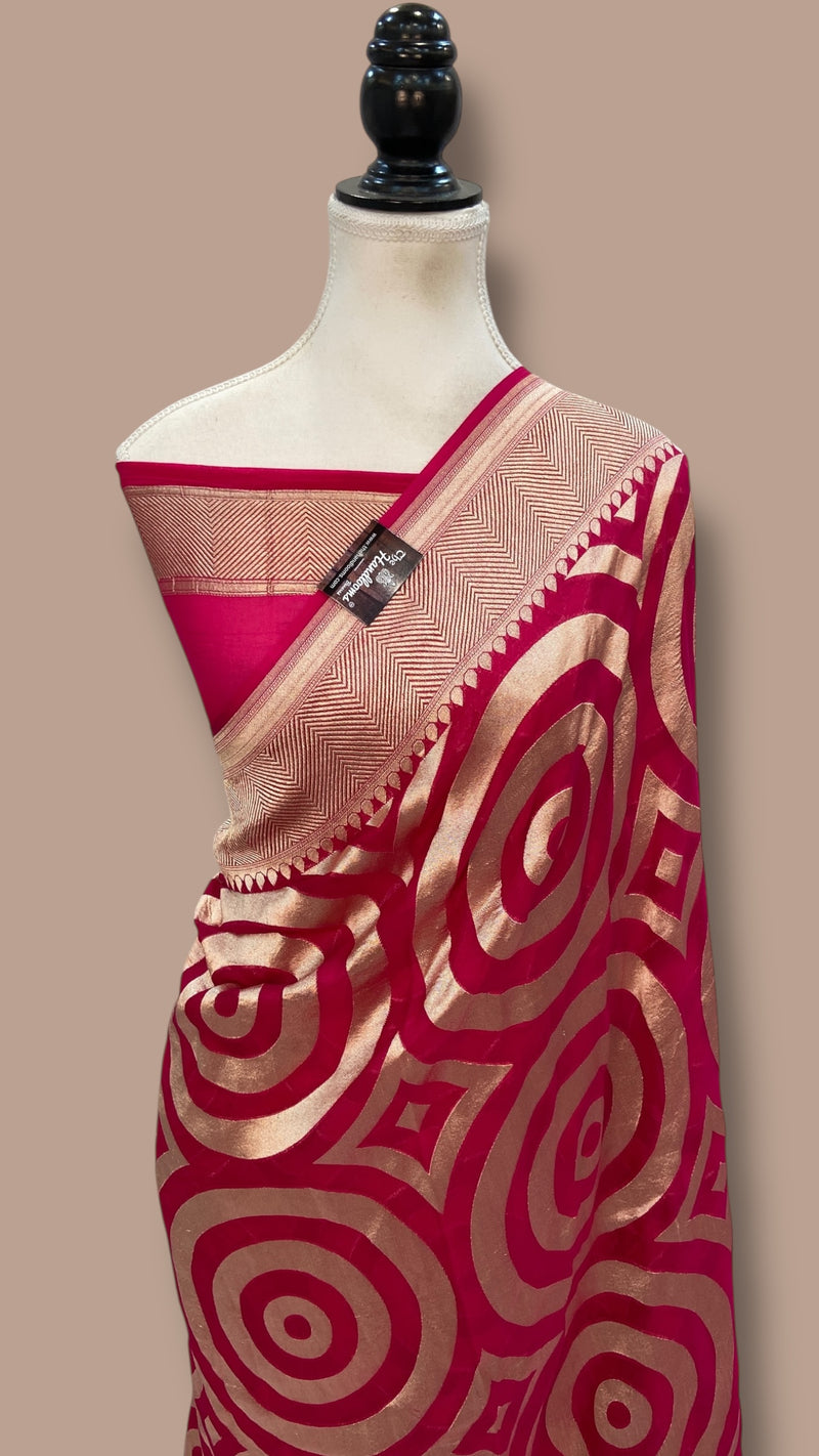 Khaddi Georgette Handloom Banarasi Saree - The Handlooms