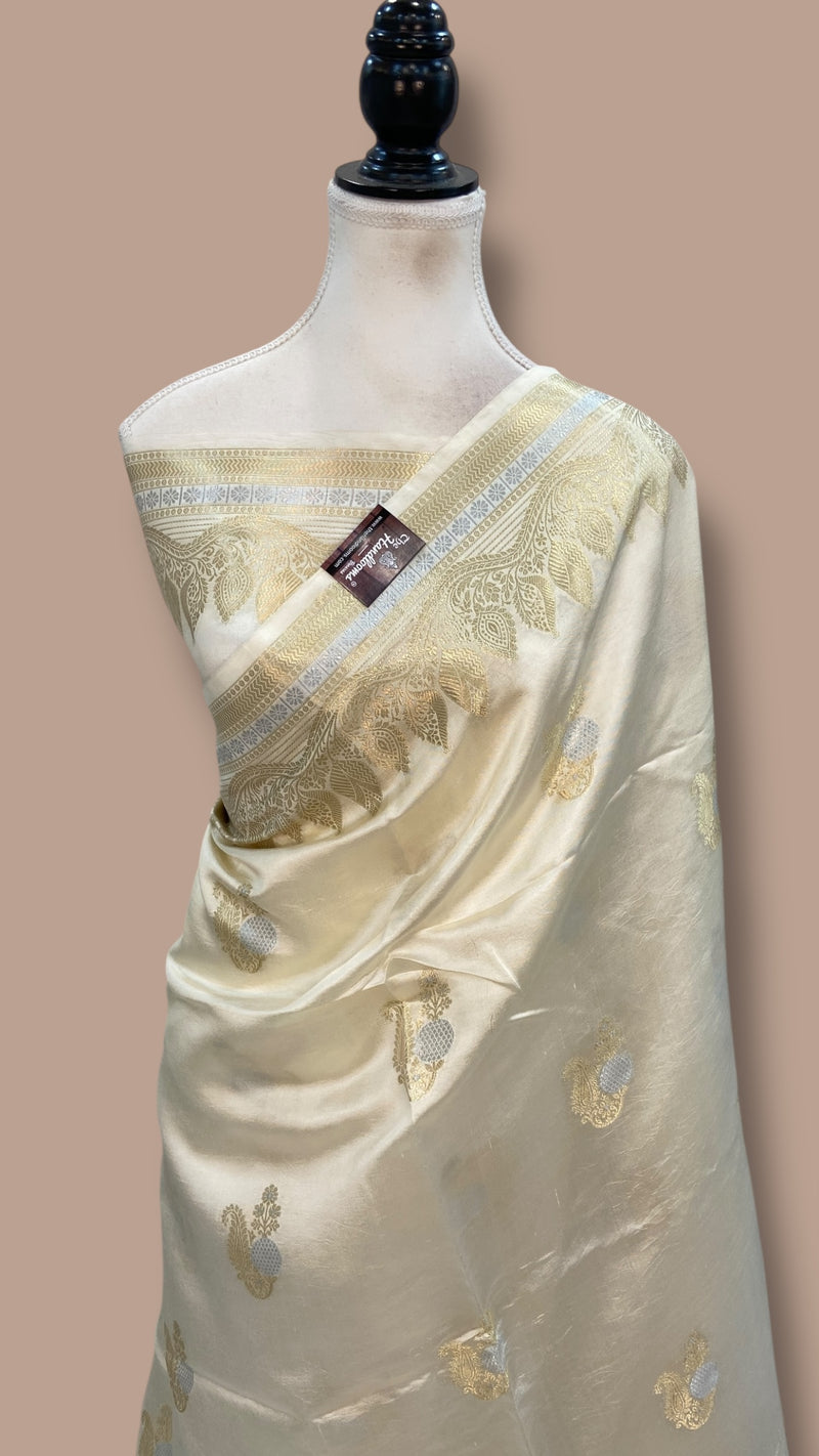 Pure Mango Silk Banarasi Handloom Saree - The Handlooms