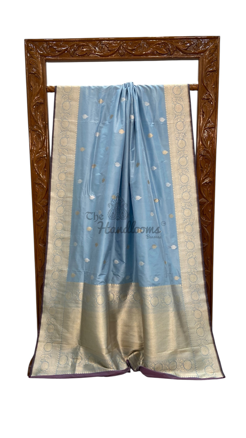Pure Katan Silk Banarasi Handloom Saree - All Over Kadua Motifs - The Handlooms