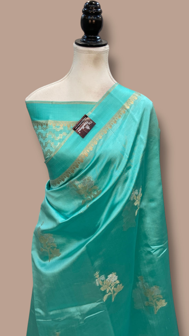 Pure Mango Silk Banarasi Handlokom Saree - The Handlooms