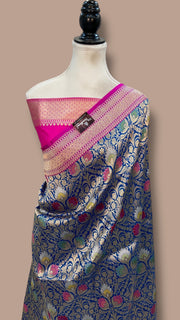 Ektara Pure Katan Silk Banarasi Handloom Saree - Tanchui Brocade Satan Border - The Handlooms