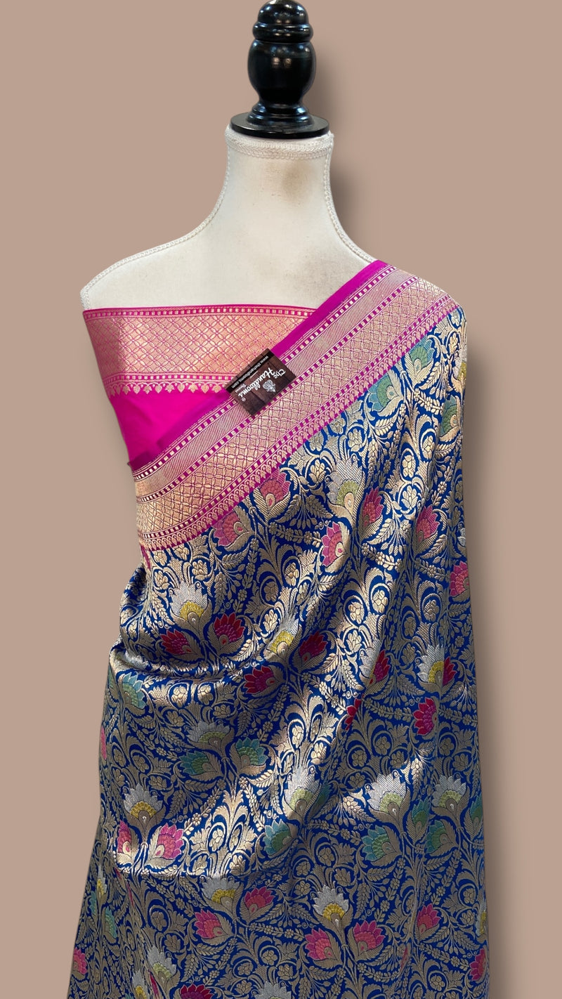 Ektara Pure Katan Silk Banarasi Handloom Saree - Tanchui Brocade Satan Border - The Handlooms