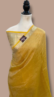 Pure Kora Tissue Crush Handloom Banarasi Saree - The Handlooms
