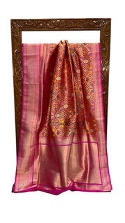 Ektara Pure Katan Silk Banarasi Handloom Saree - Tanchui Brocade Satan Border - The Handlooms