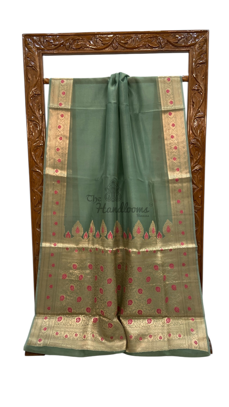 Pure Kora Silk Handloom Banarasi Saree - The Handlooms