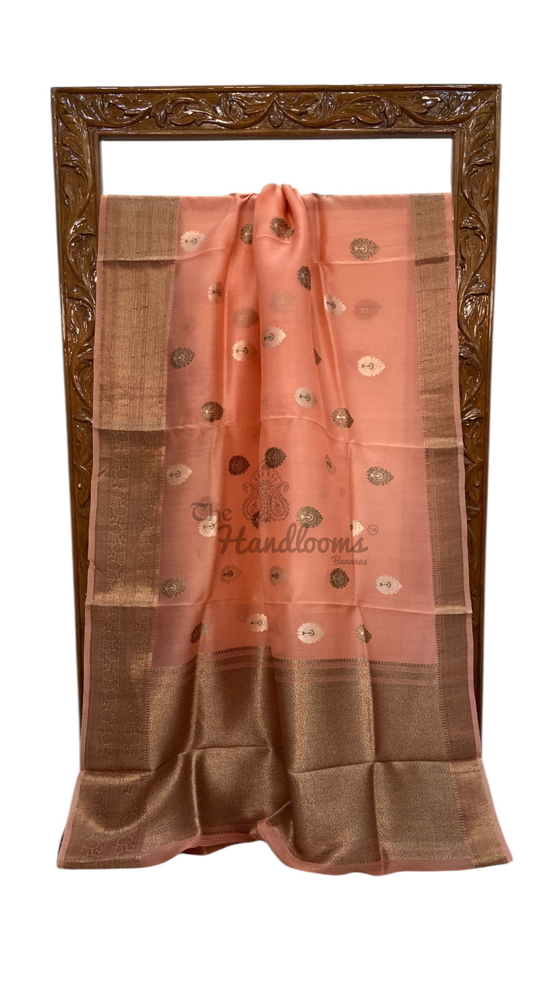 Pure Kora Handloom Banarasi Saree - All Over Sona Roopa Boota - The Handlooms