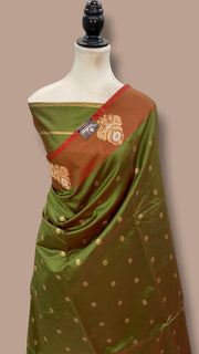Pure Katan Silk Banarasi Handloom Saree - All Over Kadua Motifs - The Handlooms