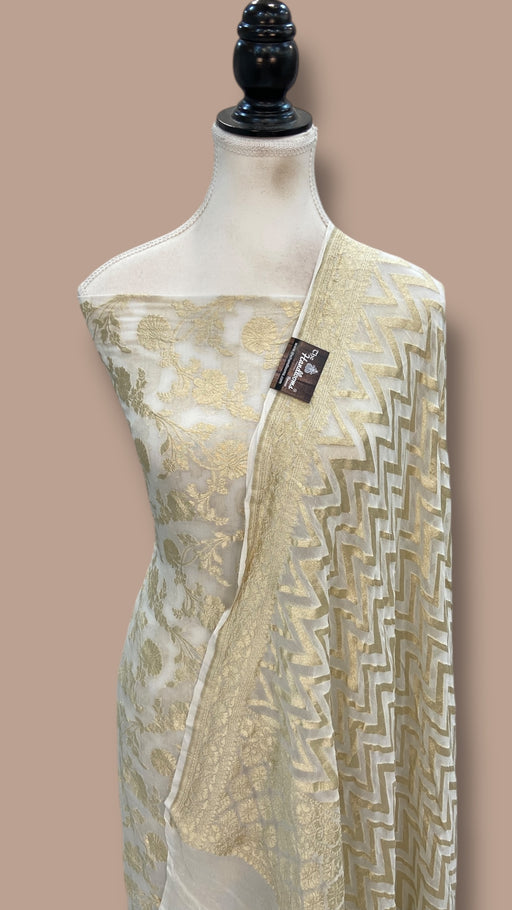 Khaddi Georgette Banarasi Dress material Water Zari - The Handlooms