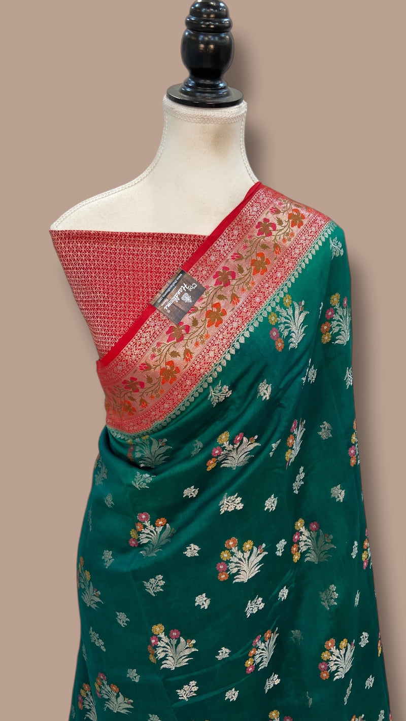 Pure Chiniya Silk Handloom Banarasi Saree - The Handlooms