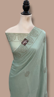 Pure Georgette Handloom Banarasi Saree with Siroski Stone Work - The Handlooms