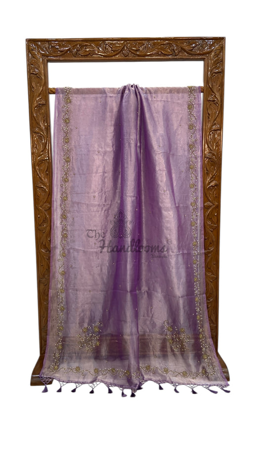Pure Kora Tissue Handloom Banarasi Saree - Handwork - The Handlooms