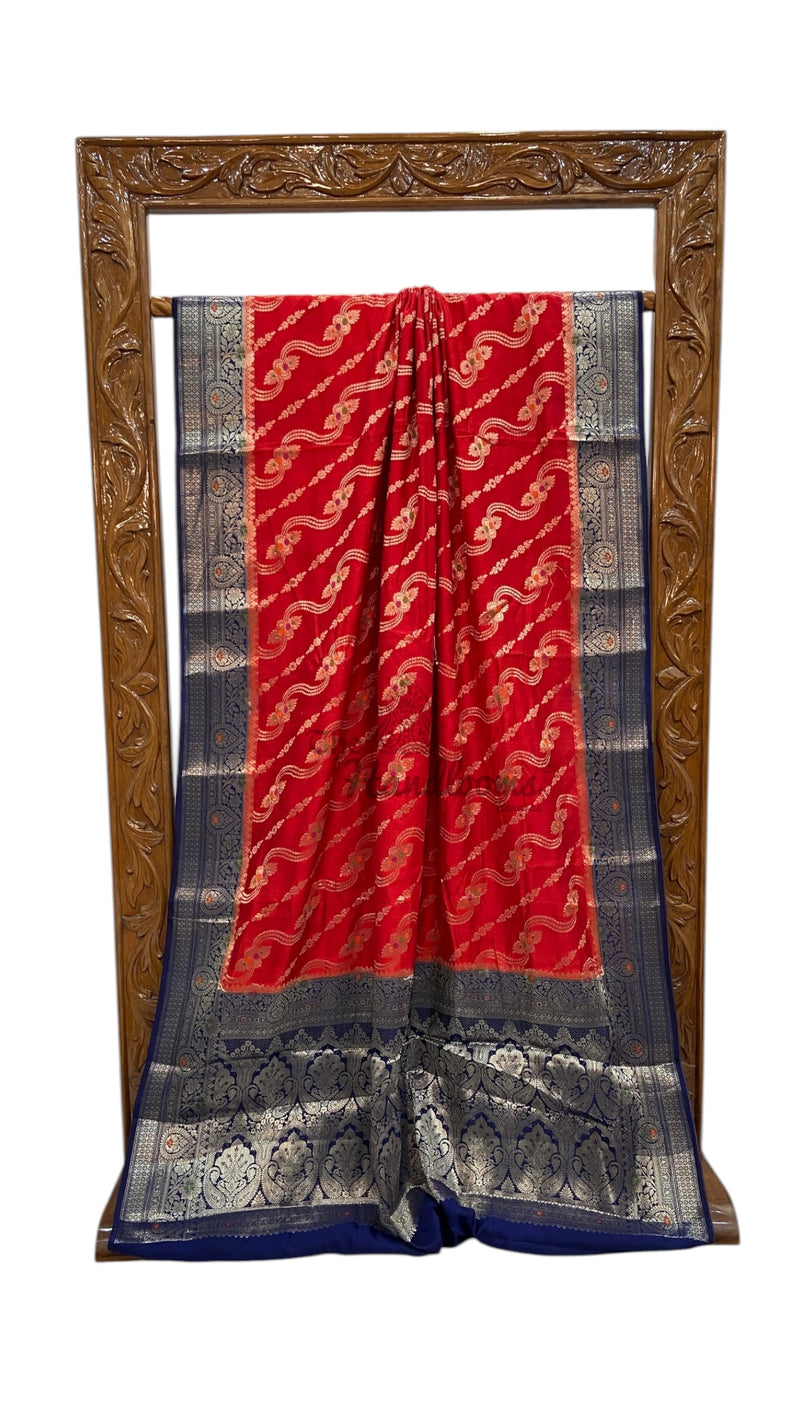 Pure Chiniya Silk Handloom Banarasi Saree - The Handlooms