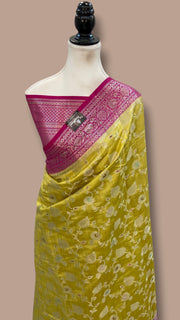Pure Chiniya Silk Handloom Banarasi Saree - The Handlooms