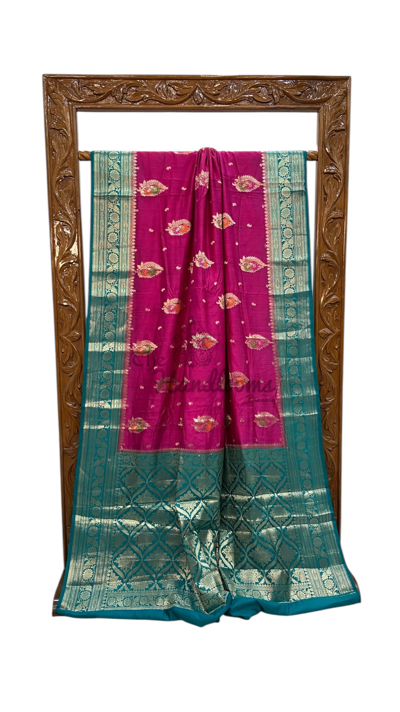 Pure Chiniya Silk Handloom Banarasi Saree - The Handlooms