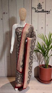 Khaddi Georgette Banarasi Dress material Water Zari - The Handlooms