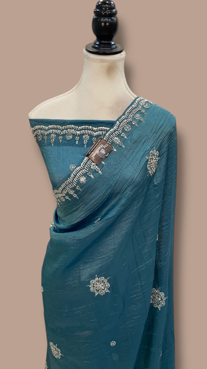 Tissue Silk Banarasi Saree With Handwork