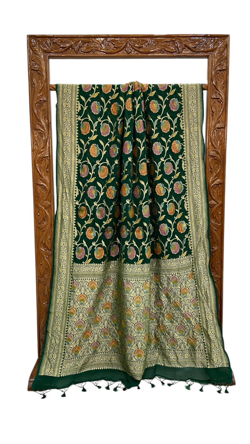 Pure Khaddi Georgette Handloom Banarasi Saree