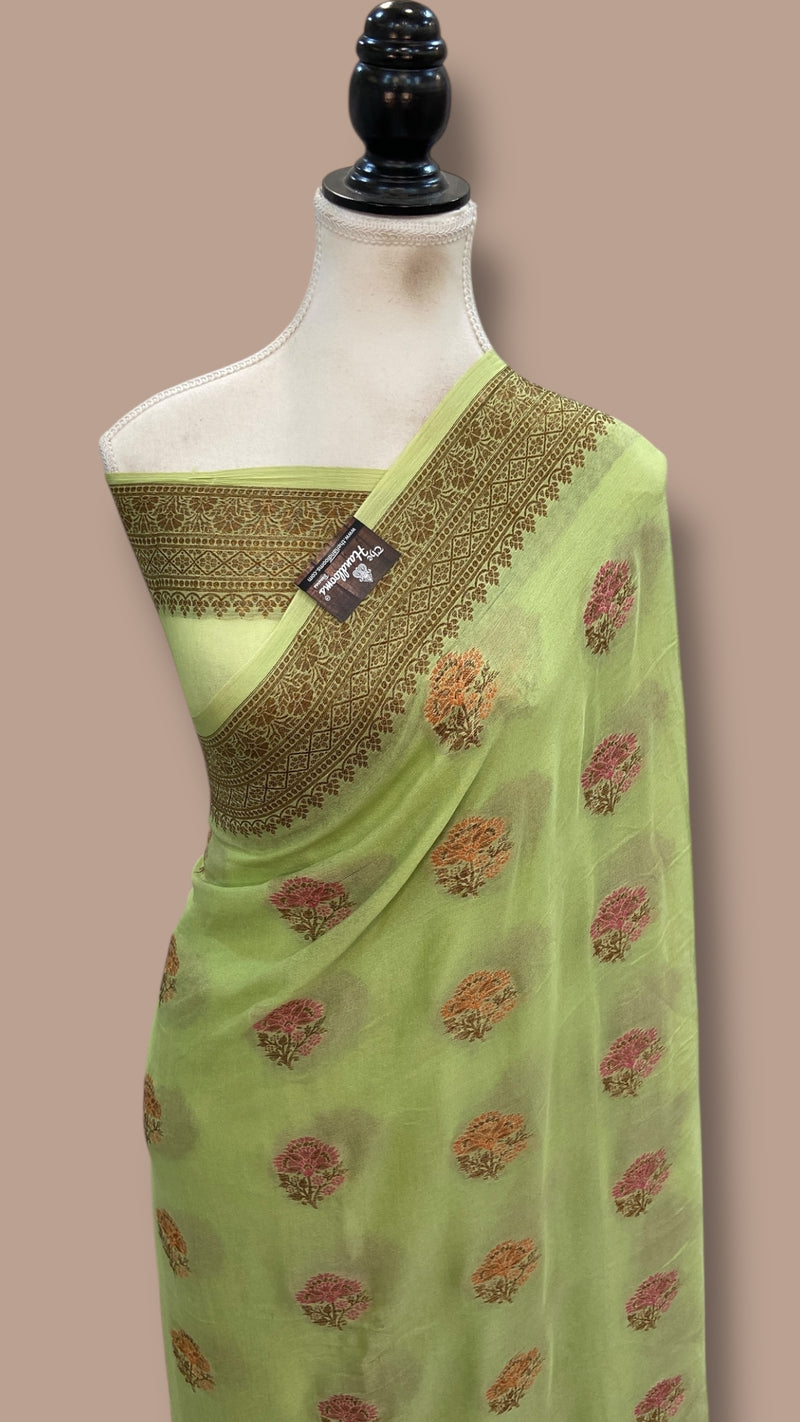 Pure Chiffon Khaddi Banarasi Saree