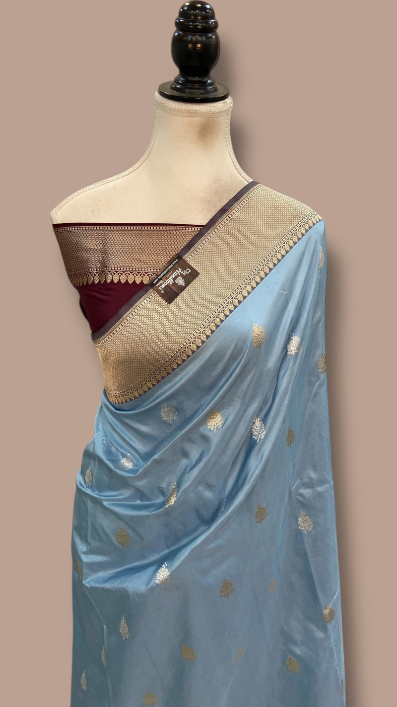 Pure Katan Silk Banarasi Handloom Saree - All Over Kadua Motifs