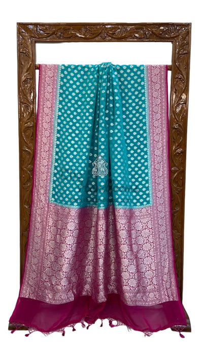 Pure Khaddi Georgette Handloom Banarasi Saree