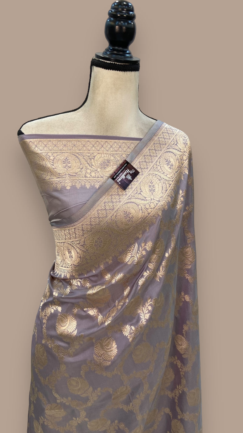 Pure Katan Silk Banarasi Handloom Saree - All over Jaal work - The Handlooms