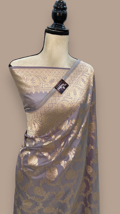 Pure Katan Silk Banarasi Handloom Saree - All over Jaal work