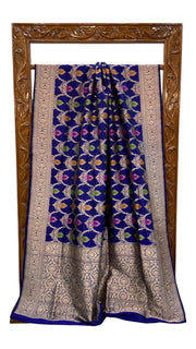 Pure Katan Silk Banarasi Handloom Saree - All over Jaal work - With Meenakari - The Handlooms